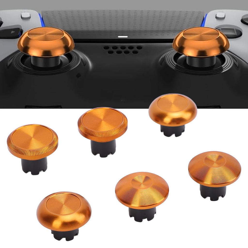 6Pcs Metal Analog Grips Stick Thumbsticks for Edge Controller Aluminum Alloy Metallic Joystick Game
