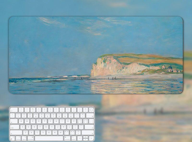 1pcs Oil painting mouse pad for girls with high appearance, office computer keyboard pad with high-end feel, green desk pad