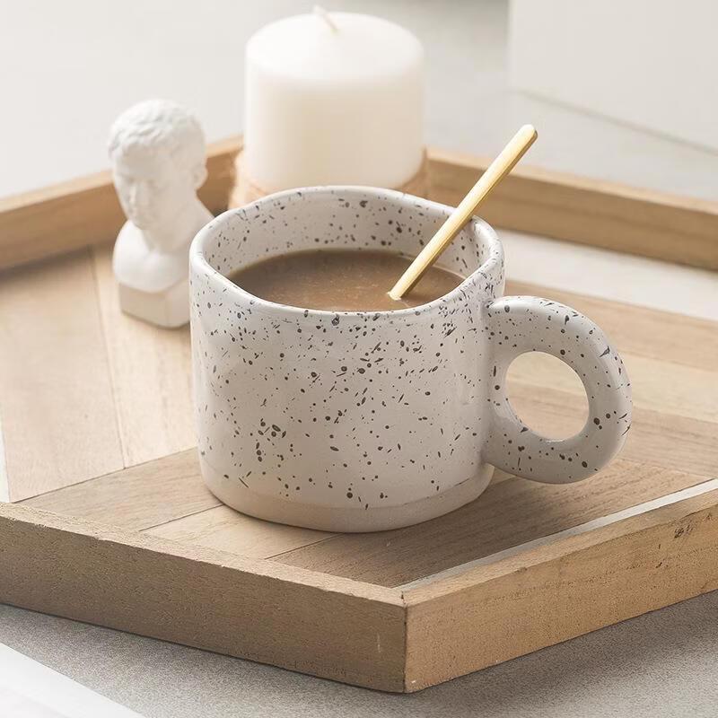 ZISIZ Ins-Style Ink Splatter Ceramic Mug