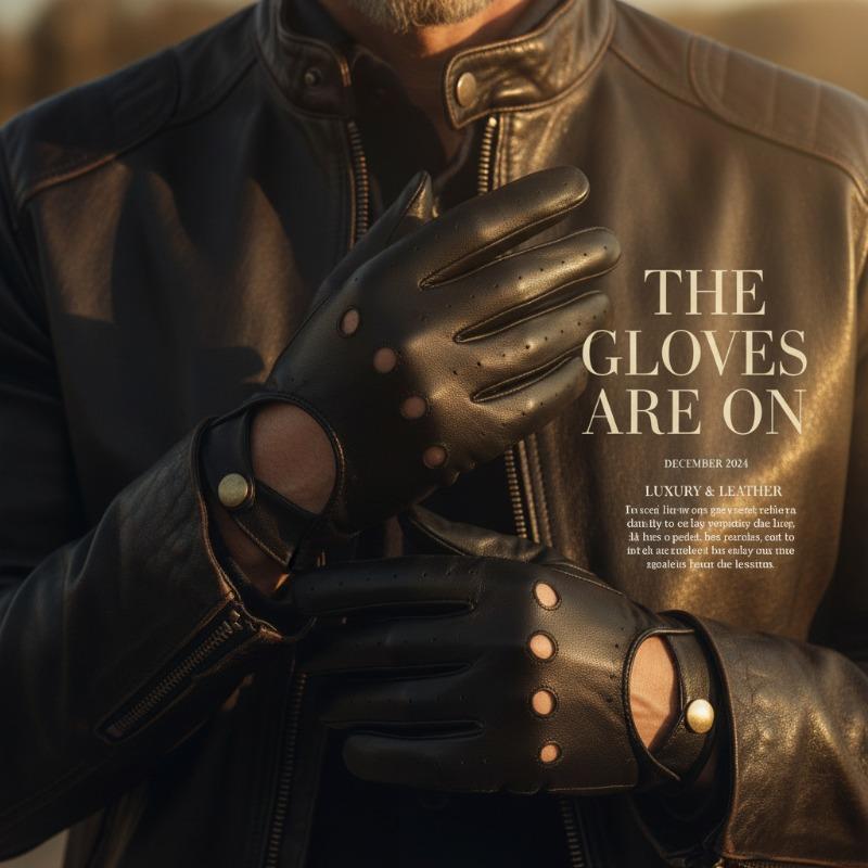 Meier Lambskin leather gloves, men's spring and autumn thin retro, the first layer can touch the screen