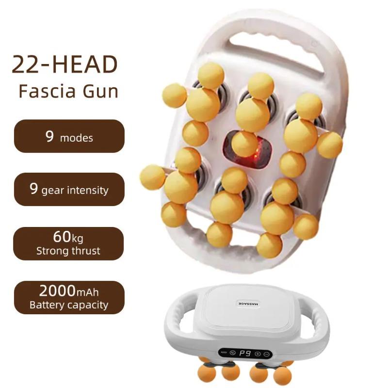 2026 New 22-Head Fascia Gun High-Frequency Vibration Body Massage Gun for Back Waist, Neck and Shoulder Muscle - JAIYORL Professional Gr