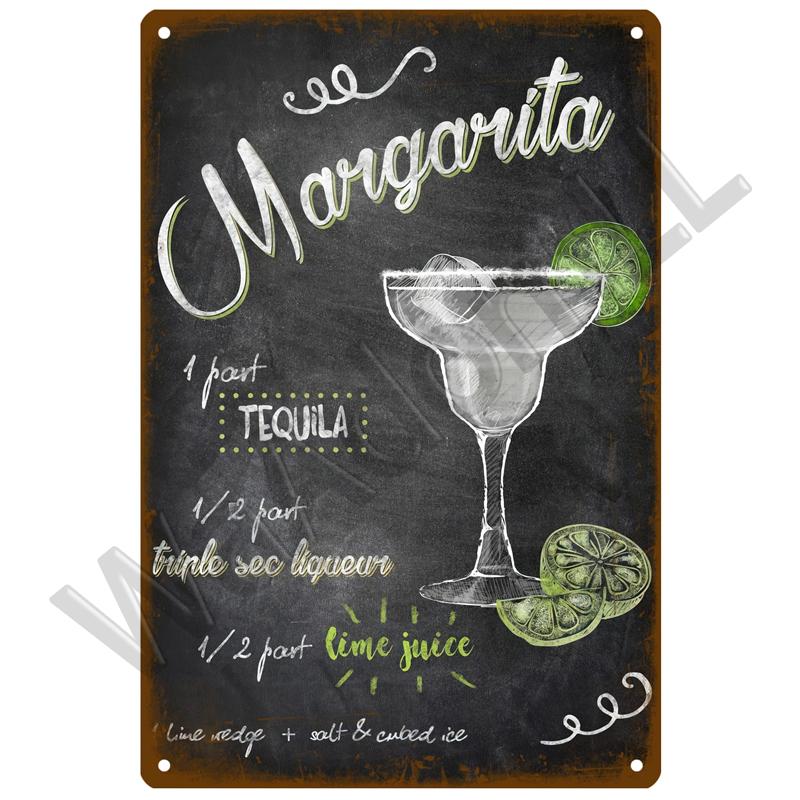 Metal Sign Vintage Tin Sign Decorations Gin Tonic Cocktail Plate Decorative Poster Plaque Retro Bar Kitchen Home Wall Decor