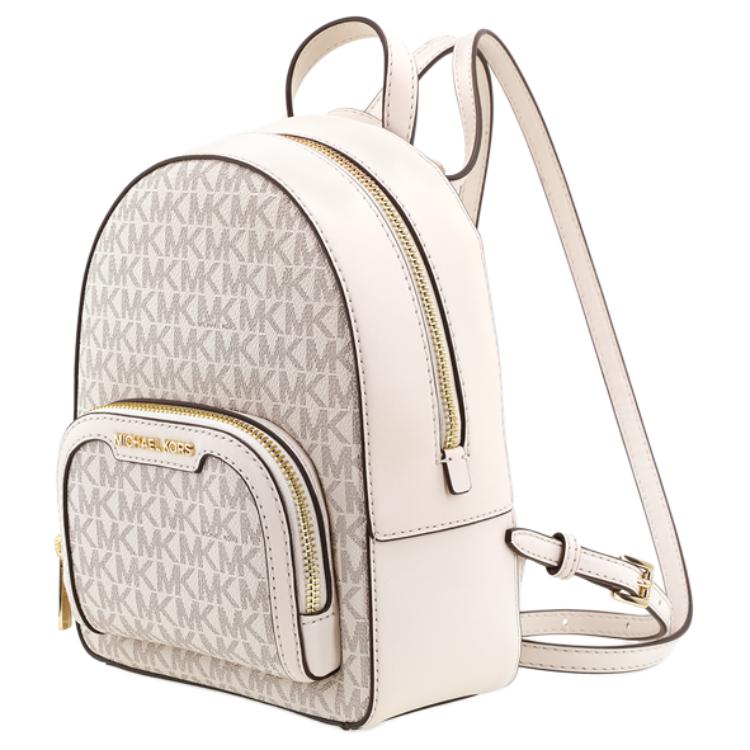 Michael Kors Jaycee Classic Monogram Batoh na zip PVC Mini Dámský batoh Světle krémový 35T2G8TB1B-LT-CRM-MULTI