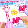 Giraffe Sensory Travel Toys 4Pcs Suction Airplane Autism Pop Tube Fidget Toys Autistic Easter Basket Stocking Stuffer Gift
