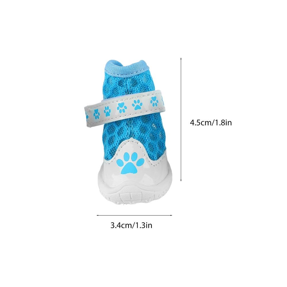 4pcs Skid Tough Sole Breathable Pet Shoes Summer Puppy Footwear  Summer Outside Travel