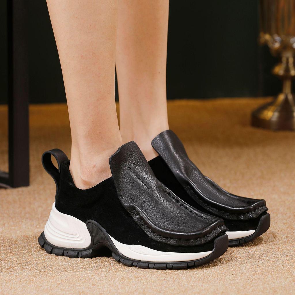 2025 Autumn Women's Luxury Slip-On Sneakers - Premium Cowhide Casual Shoes