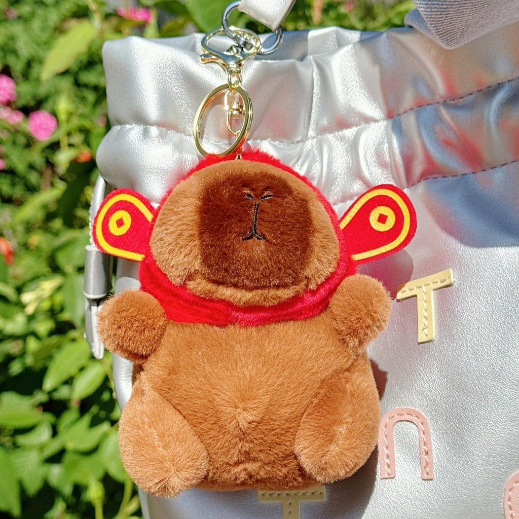 Capybara Plush Toy Keychain – Cute Stuffed Animal Backpack Clip