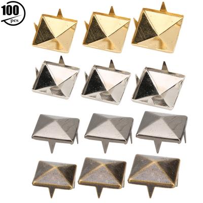 100Pcs 4 Claw Pyramid Metal Studs Punk Rivets  Decorative Accessories For Clothing Shoes Bracelets Handbag Crafts