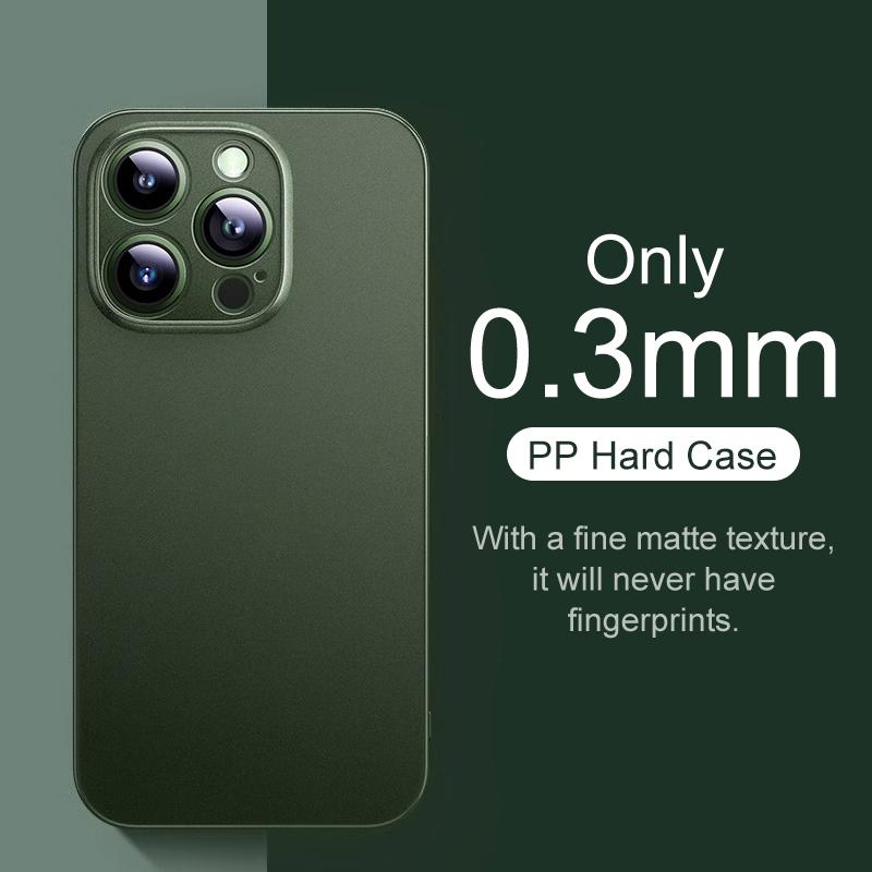 0.3mm Ultra Thin Matte Case For iPhone 16 15 14 13 12 Mini 11 Pro XS Max X XR 7 8 Plus 16e Translunt Hard Frosted Cover Bag