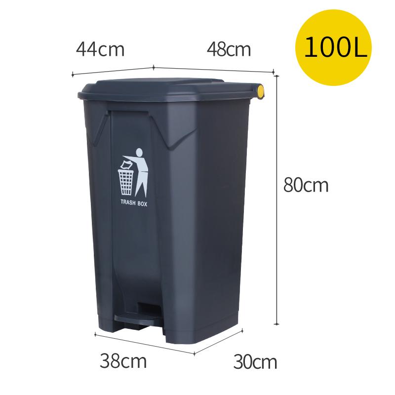 Large Foot-Pedal Trash Can with Lid for Commercial, Office, Outdoor, and Household Use