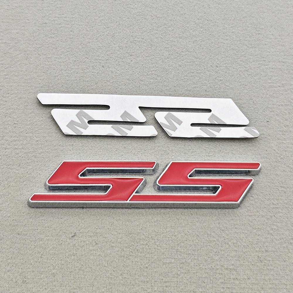 New Car Styling Badge 3D Metal SS Logo Front Grill Emblem Fender Trunk Sticker Decal Accessories For Chevrolet Camaro Silverado