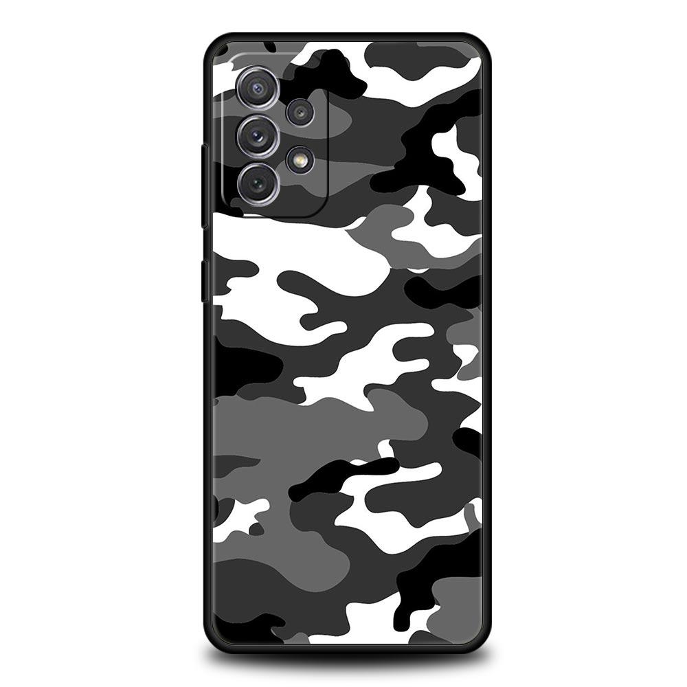 Farbe Camouflage Black Camo Handyhülle für Samsung A51 A71 A21S A12 A11 A31 A52 A41 A32 A01 A23 A33 A53 A73 A03S A13 5G Hülle