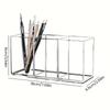 Transparent Makeup Brush Organizer Makeup Storage Tray Bathroom Drawer Makeup Organizer 3 Slot Acrylic Makeup Brush Organizer