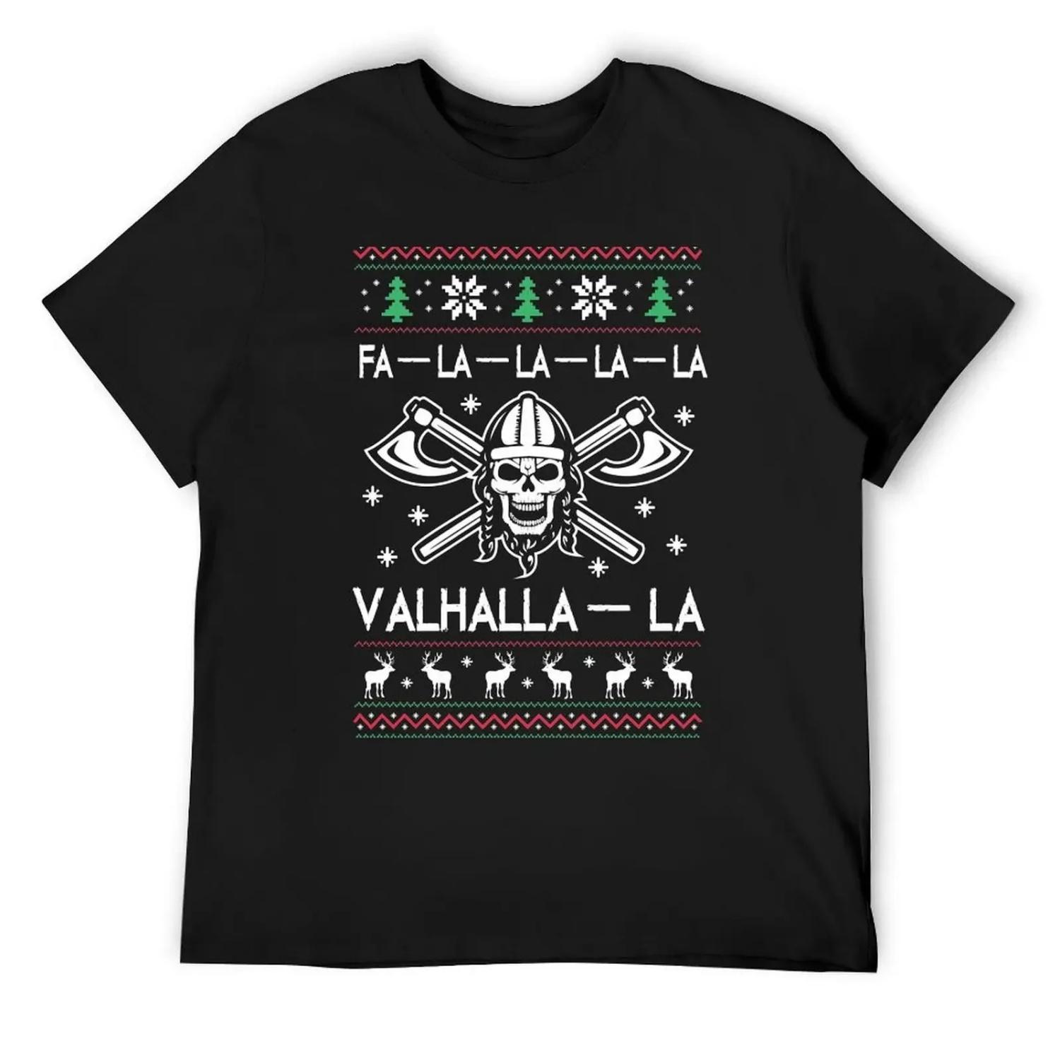 

Fa-la-la-la-la Valhalla-la Christmas Ugly Viking T-Shirt aesthetic clothes blacks essential t shirt hippie clothes t shirts men S