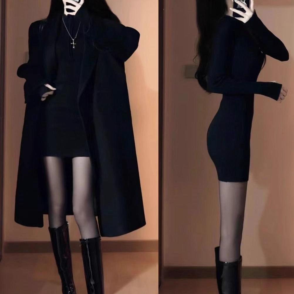 Wool Coat - Women's 2025 Autumn/Winter Mid-Length Casual Petite Hepburn Style, Korean Fashion