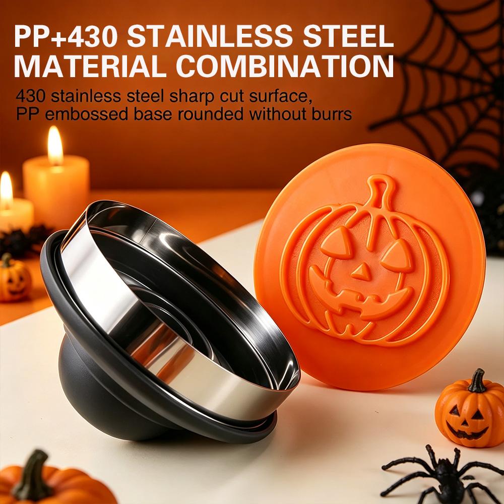 Halloween DIY Baking Molds 8Pcs Magnetic Replaceable Cookie Emboss Stamp Cutters 3D Press Mould for Fondant Biscuits Sugar Craft