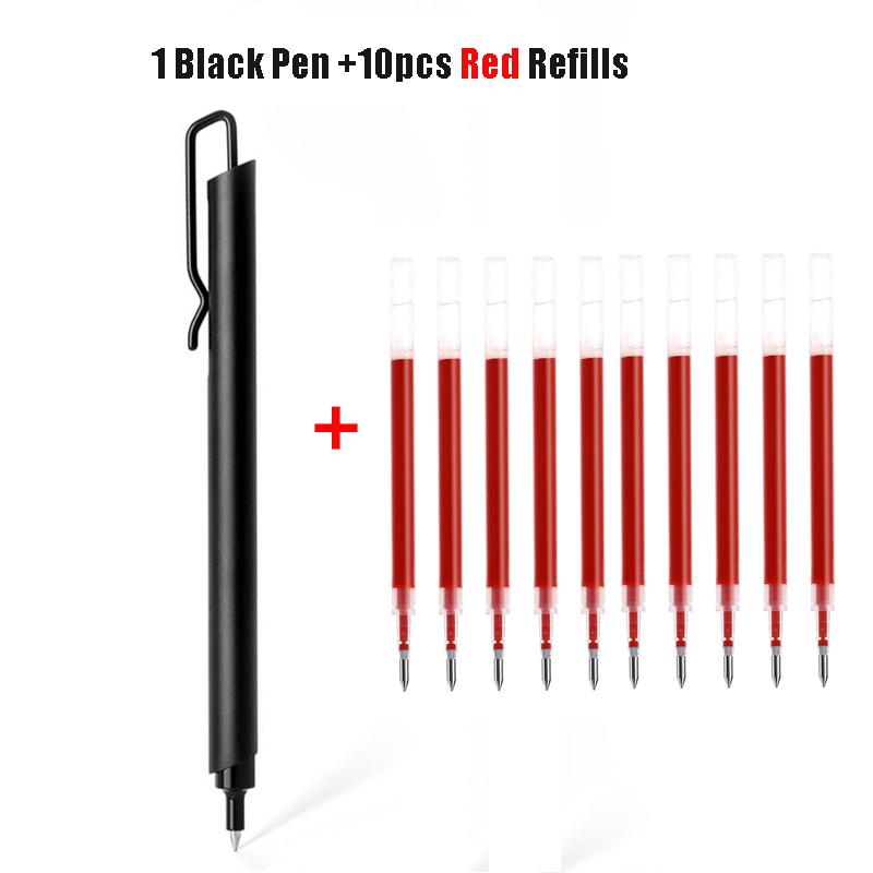 Kaco Metal Gel Pen 0.5MM Black Ink Refills Luxury Ballpoint Pens Business Signature Stylos Pen Holder Design Stationery Supplies