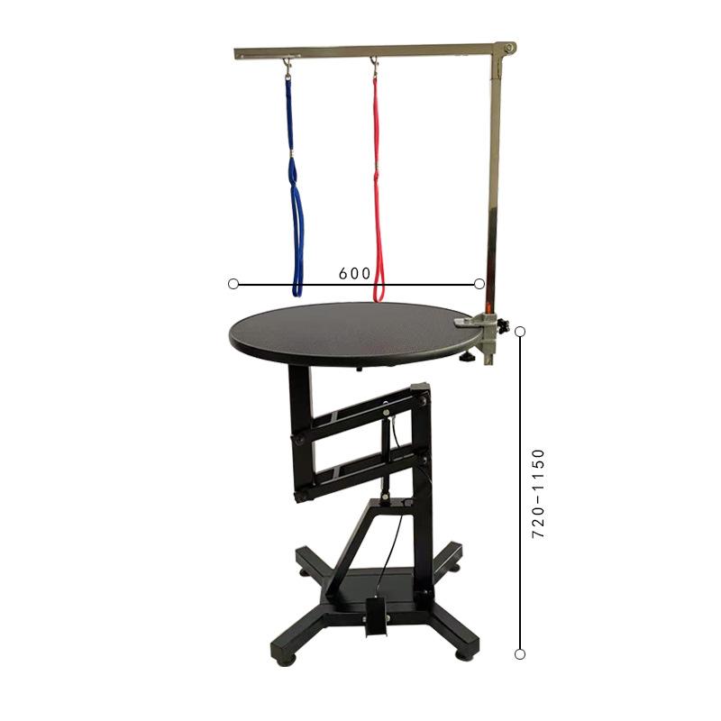 Pet Grooming Table Lift & Rotate Air-Pump Hydraulic Dog Cat Beauty Desk 360° Swivel 80×50 cm Non-Slip Top for Small-Medium Large