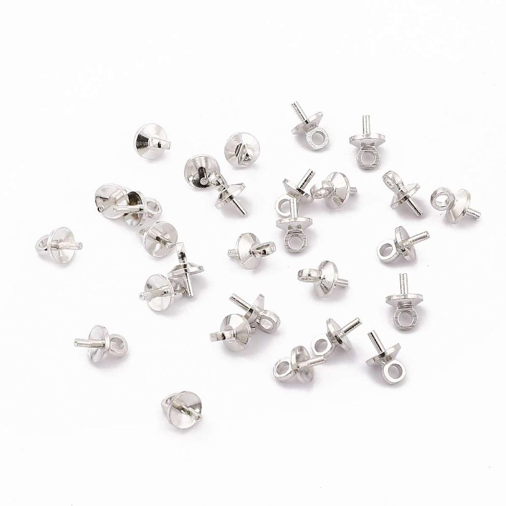 50pcs/Bag Hanging Cap Claw Nails Copper Material Rhodium Plating Pendant Making DIY Fashion Jewelry Accessory