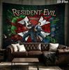 Resident Evil Veggteppe Estetisk Vegghengende Trykt Stoffteppe Dekorative Tepper for Soverom Stue Hjemmeinnredning