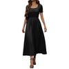 Women's Fashion Casual Short Sleeve Round Neck Splicing Elegant Temperament Dress