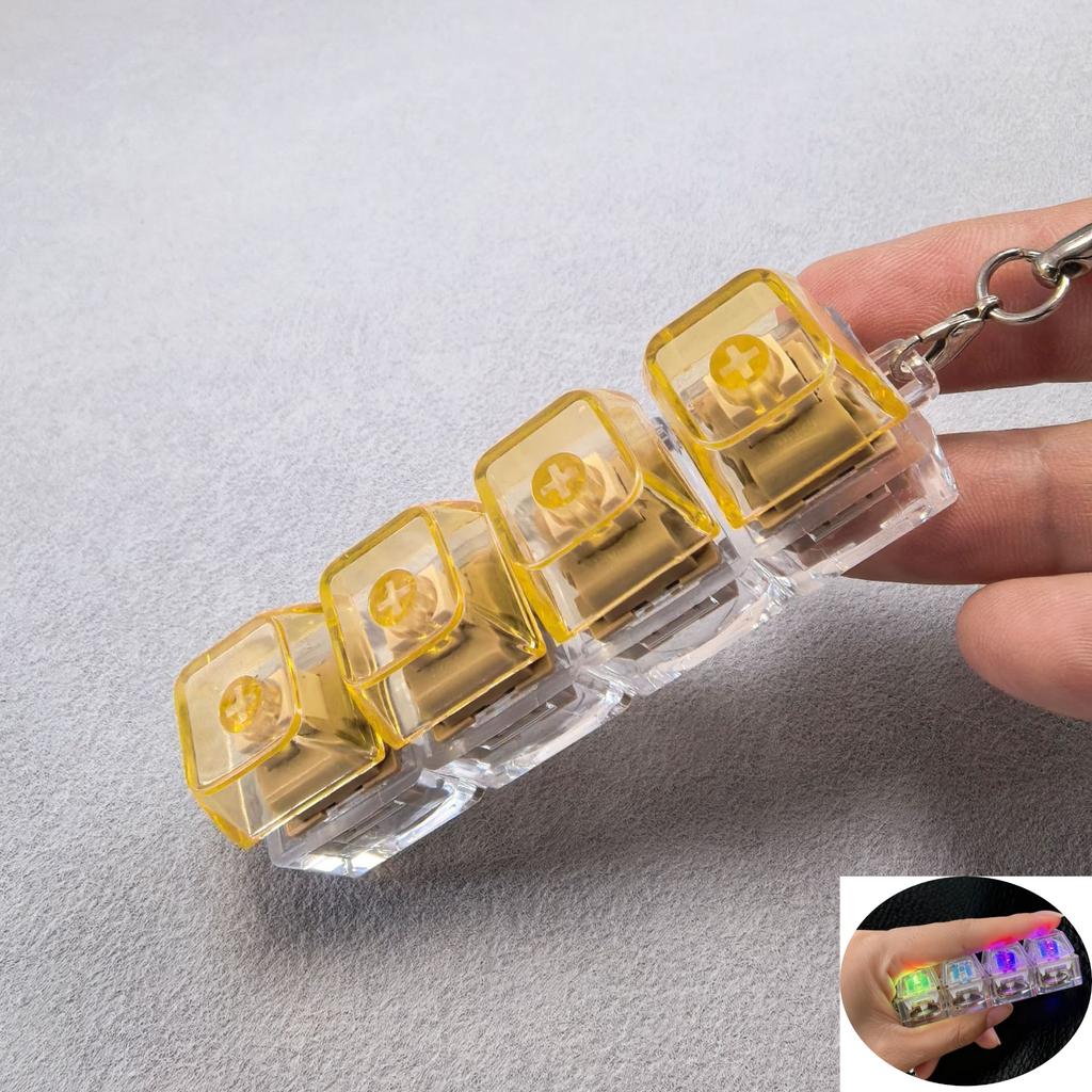 Klawiatura Fidget Toys LED Kryształowa Nakładka na Klawisz Breloczek Odstresowujący Gadżet na Palec Zabawki Dekompresyjne Kliker Fidget Toy