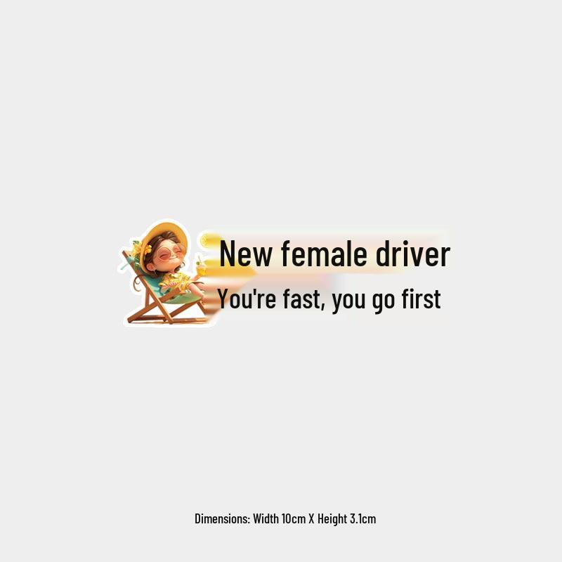 Funny  New Female Driver  Rear Windshield Sticker