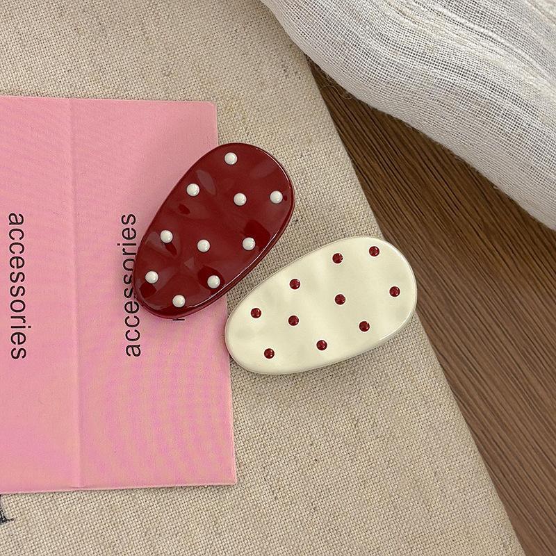 16Pcs Polka Dot Patent Leather Hair Clip Set,bow Oval Style Mixed Color Hair Clip for Women,cute Side Broken Hair Clip Headband