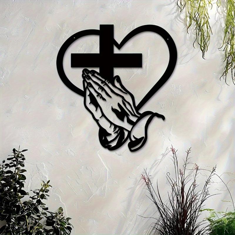Iron Heart Cross Silhouette Metal Crafts Geometric Iron Christmas Home Outdoor Garden Decoration Wall Decoration