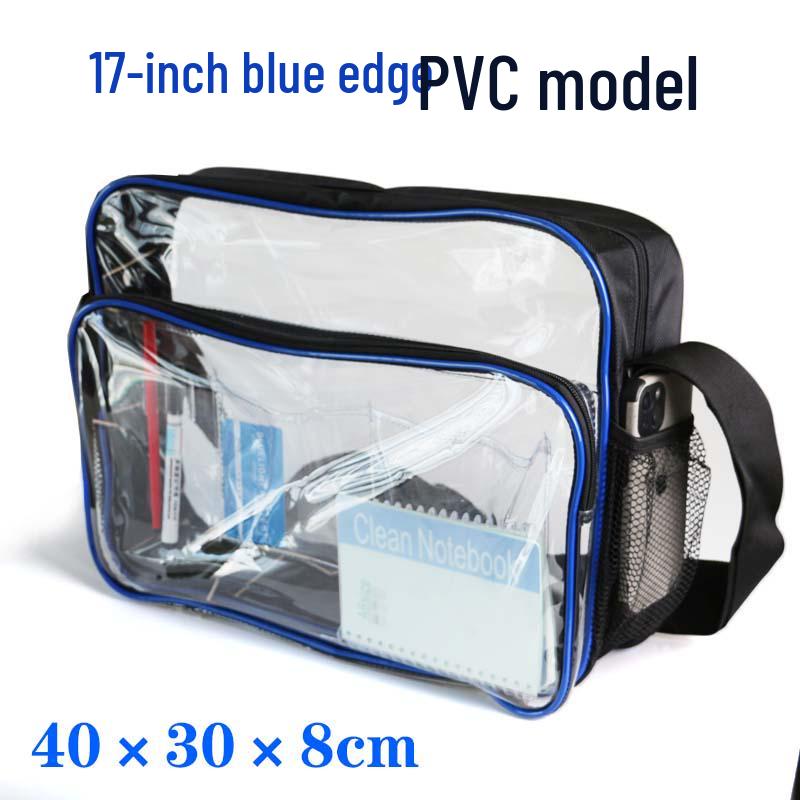 Transparent Anti-Static PVC Tool Bag - Dust-Free Cleanroom Crossbody/Shoulder Bag with Grid Storage
