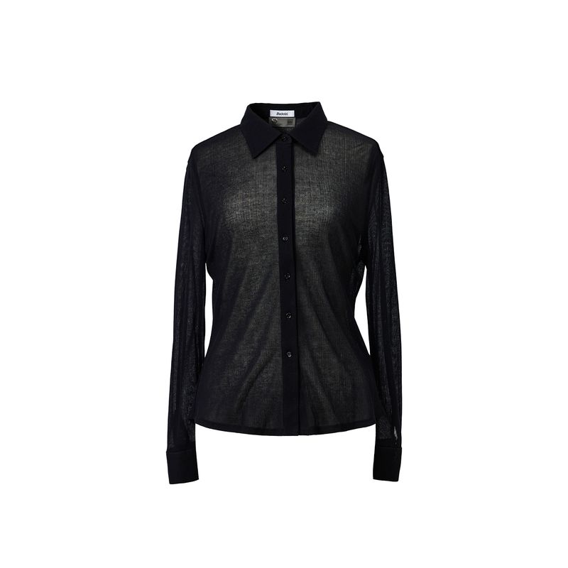 

Blacknini President Series Italy Import BC Same Origin Fine Sunken Stripe Texture Knitting Long Sleeves Shirt