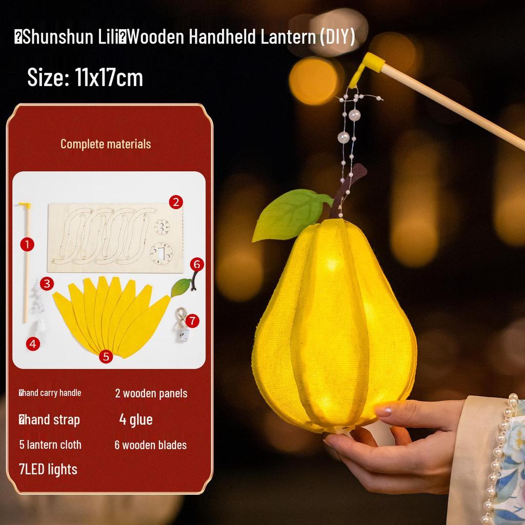 Mid-Autumn Festival 2025 Children's DIY Handcrafted Ancient-Style Illuminated Fruit Lantern Kit