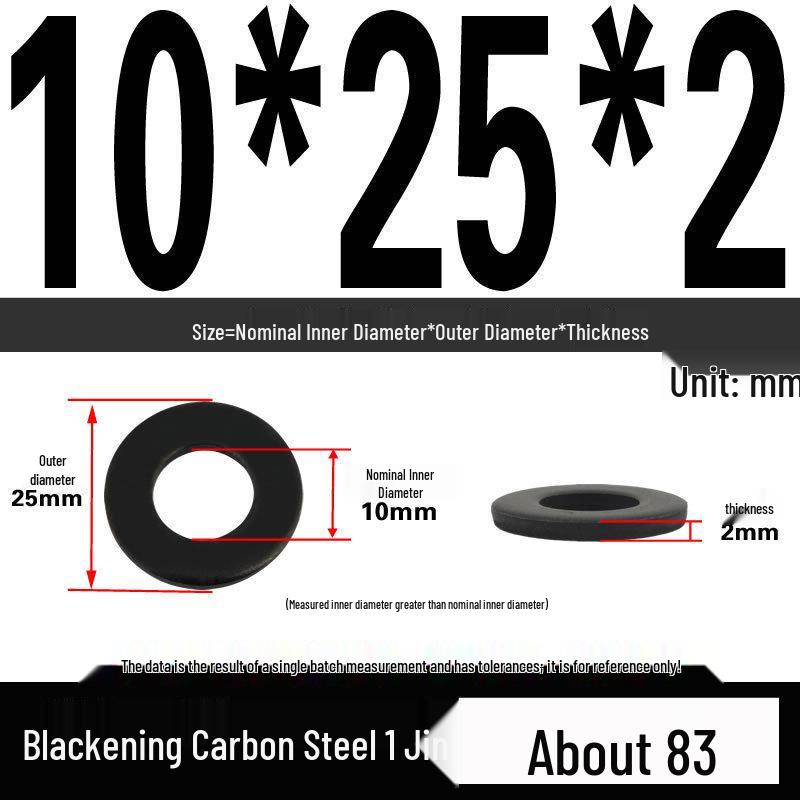Blackened Thickened Oversized Metal Washer
