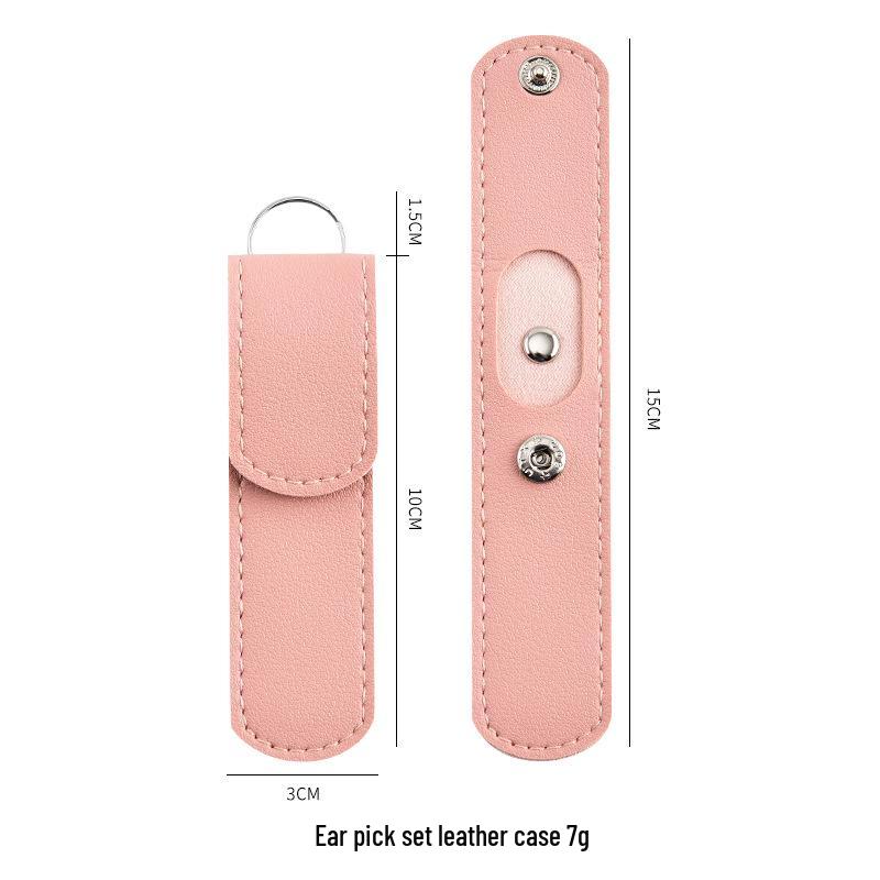 Portable Ear Pick Set with Leather Storage Case