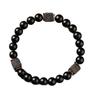 Festive Gifts Matte Onyx Lava Rock Beaded Bracelet With Copper Spacers Minimalist Fashion Jewelry For Men Women Daily Wear Simple Versatile Accessory
