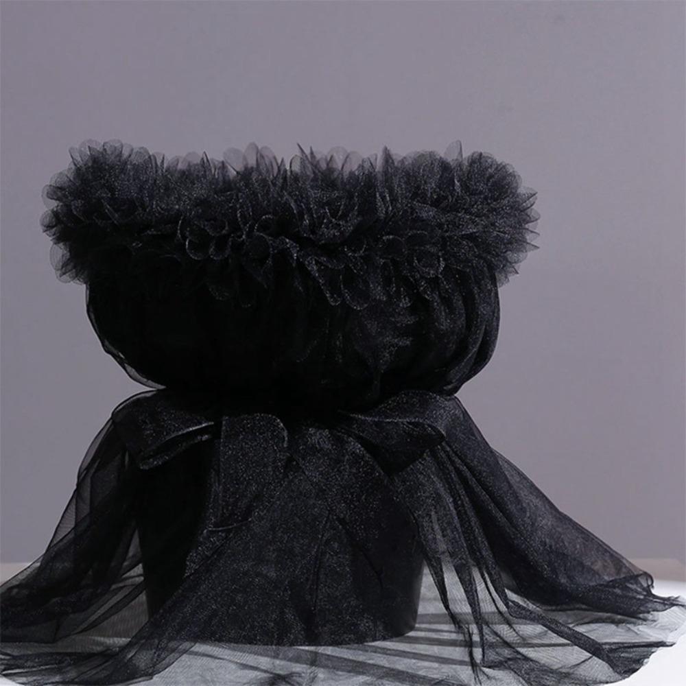 

Solid Color Flower Wrapping Yarn 50x75cm Decoration Wrapping Yarn Bouquet чорний