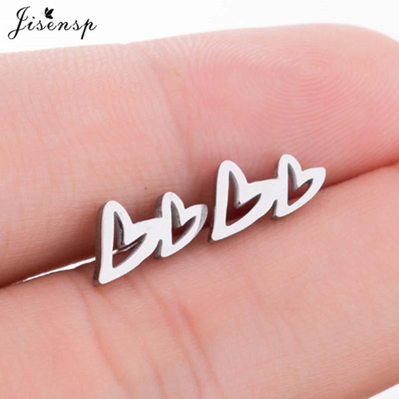 Small Stainless Steel Earrings Women Punk Jewelry Fashion Moon Leaf Scissors Snow Mountain Stud Earring Best Gift for Friends