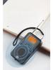 Radio stereo tascabile FM/AM con orologio W-206: Design quadrato portatile ed elegante