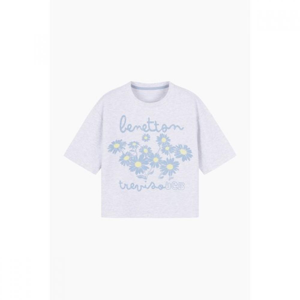 BeneTTon Flower PrinTing T shirT baTsf4611
