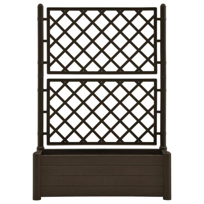 VidaXL Planter with Trellis Raised Garden Bed Flower Box Plant Container Outdoor Patio 313984