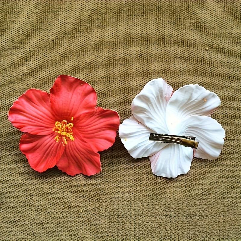 1pc Hibiscus Flower Hair Clip - Hawaiian Style Tropical Floral Hair Accessories for Women, Dance Party & Vacation Hair Clips, Durable Hairpin