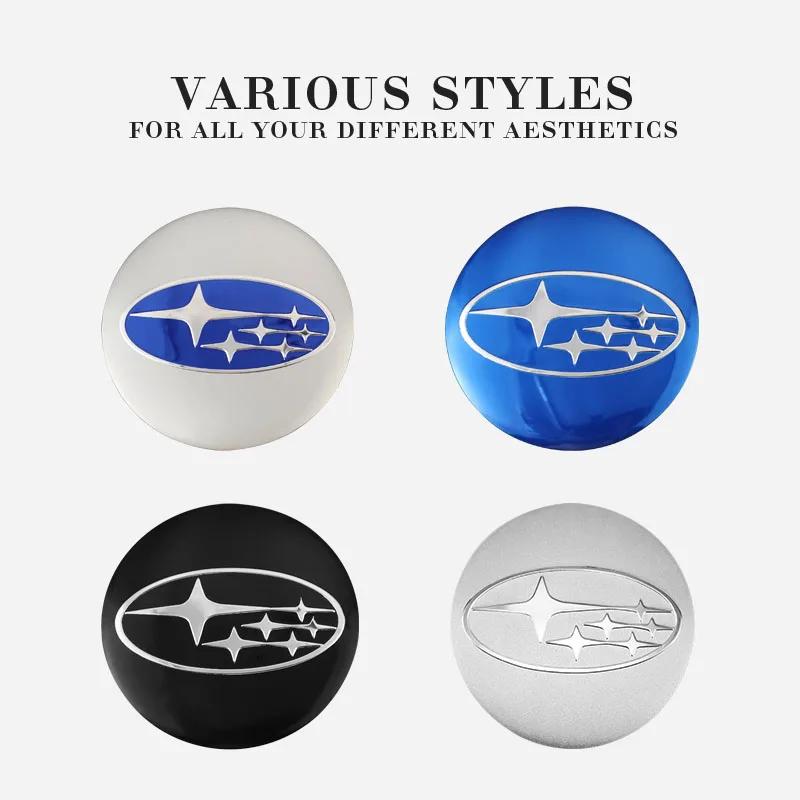 4 Stück 56mm Radnabenkappen Aufkleber für Subaru Forester Outback XV Impreza WRX BRZ Legacy Levorg STI etc. Legierung