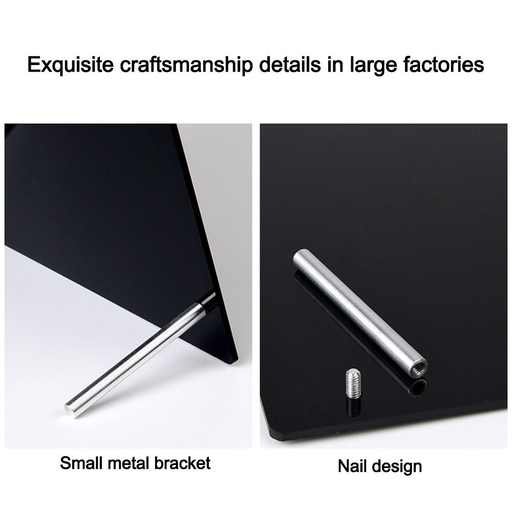 Portable Acrylic Desktop Message Board Vertical with Metal Bracket Drawing Board DIY Desktop Stand Office Home Desktop Ornament