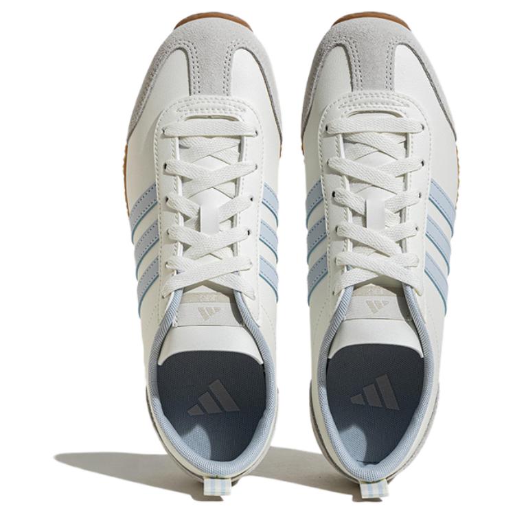 New Adidas VS JOG 2.0 Abrasion Resistant Low Top Casual Shoes Unisex White Blue JS4462