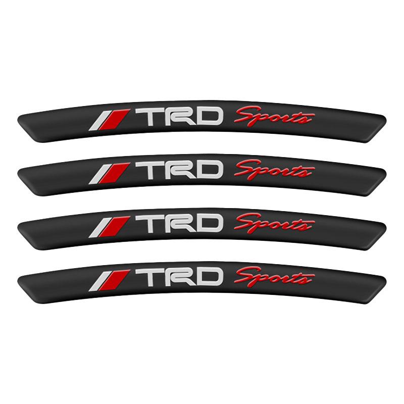 4Pcs Aluminum Car Wheel Hub Badge Sticker Tire Rim Decor Decal for Toyota Trd Corolla Camry RAV4 CHR Yaris Prius Prado Auris Avensis