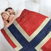 Vintage gealterte norwegische Flagge Überwurf Decken und Steppdecke Dünn für Sofa Decken