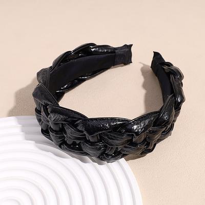 Luxuriöse Damen- und Damen-Flechtstirnbänder aus synthetischem Leder für Erwachsene Party Shopping Haarreifen Accessoires