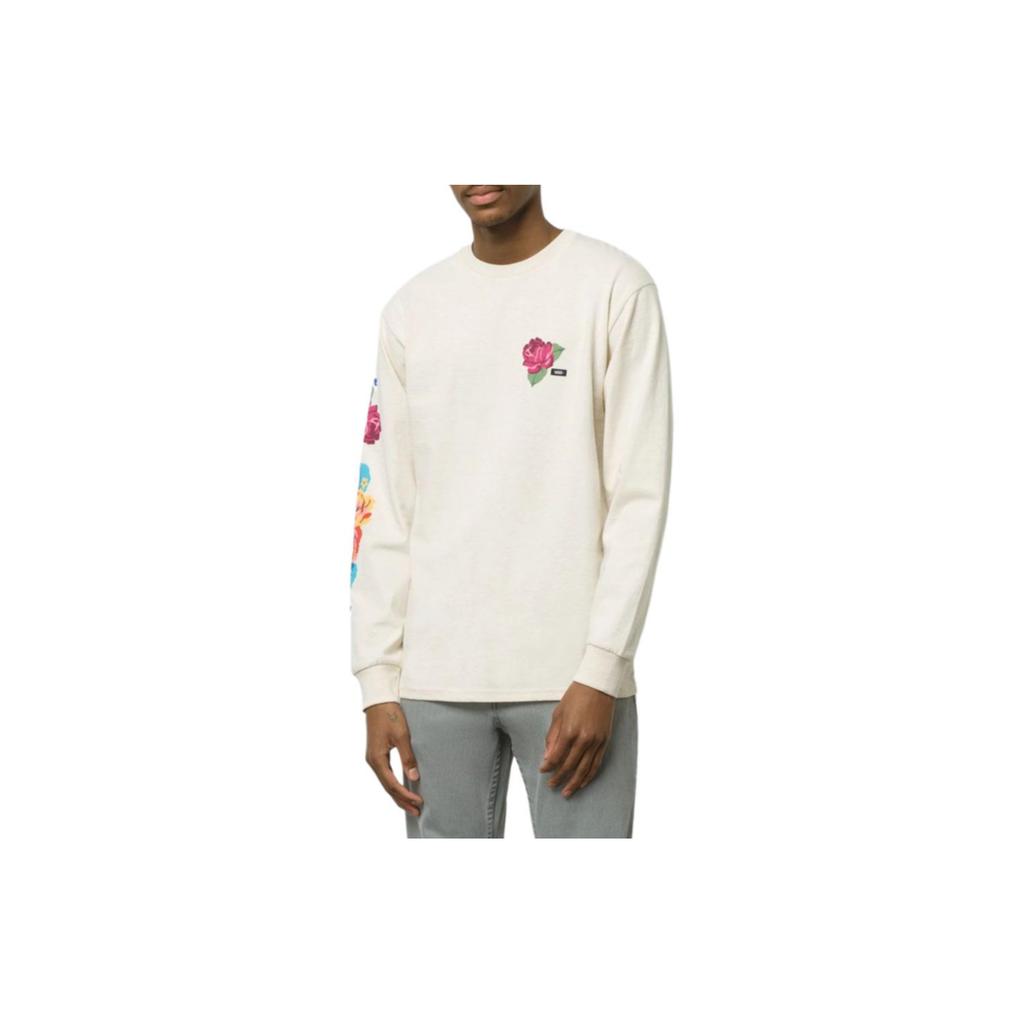 Vans Mn Anaheim Floral Print Crew Neck Casual Long Sleeve T-Shirt Unisex Tops Off-White VN0A5FQB7VJ