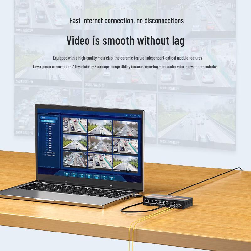 Yangye Gigabit Single-Mode Dual-Fiber 1 Optic 8 Electric Fiber Transceiver