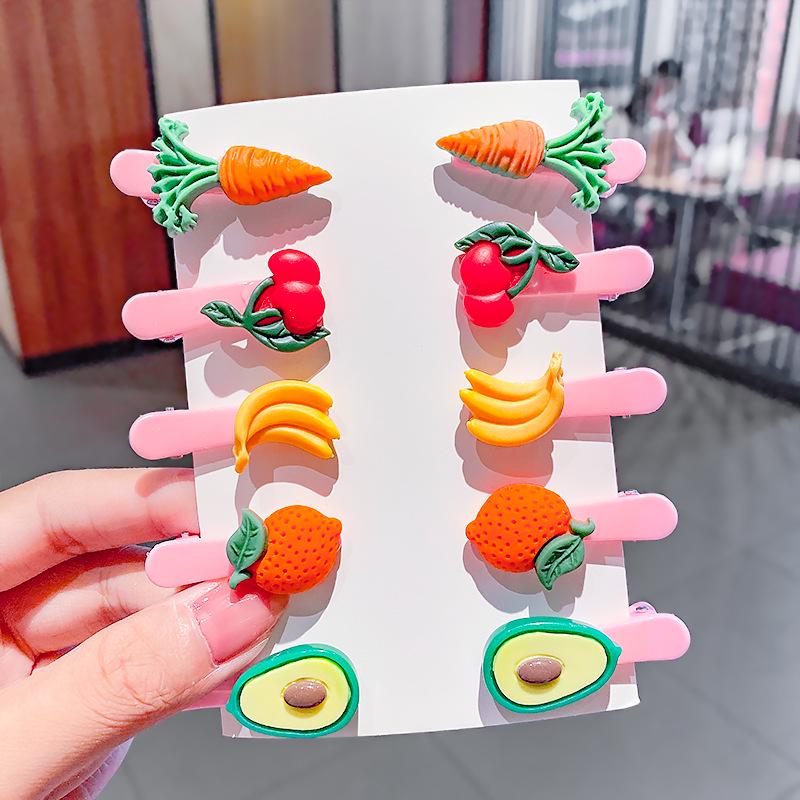 Candy-colored Children's Hair Clips, Cute Bow and Fruit Hair Clips, Girls' Bangs Clips and Accessories